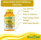 Greenfield Nutritions Halal Vitamin E 400 IU Softgels (180mg) 60 Counts – Dietary Supplement for Skin, Heart, Eye, and Immune Health Support – 2 Month Supply