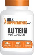 BulkSupplements.com Lutein Capsules - Eye Vitamins, Antioxidant Source - Gluten Free, 1 Capsule per Serving, 20mg Serving, 365 Count (Pack of 1)