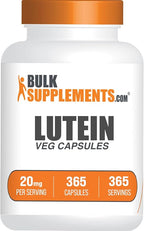 BulkSupplements.com Lutein Capsules - Eye Vitamins, Antioxidant Source - Gluten Free, 1 Capsule per Serving, 20mg Serving, 365 Count (Pack of 1)