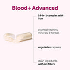 Micro Ingredients Blood+ Advanced Iron Supplement, 240 Veggie Capsules | 14-in-1 Iron Bisglycinate with Folate, Vitamins B, C | Chelated Iron Complex with Botanical Blend | Non-GMO