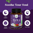 Bundle of Nootropic Brain Supplement - Mental Health & Clarity with VIT A B6 Riboflavin Niacin Thiamin Folate and Pure SAM E Supplement 150mg Per Serving Natural S-adenosylmethionine for Mood Balance