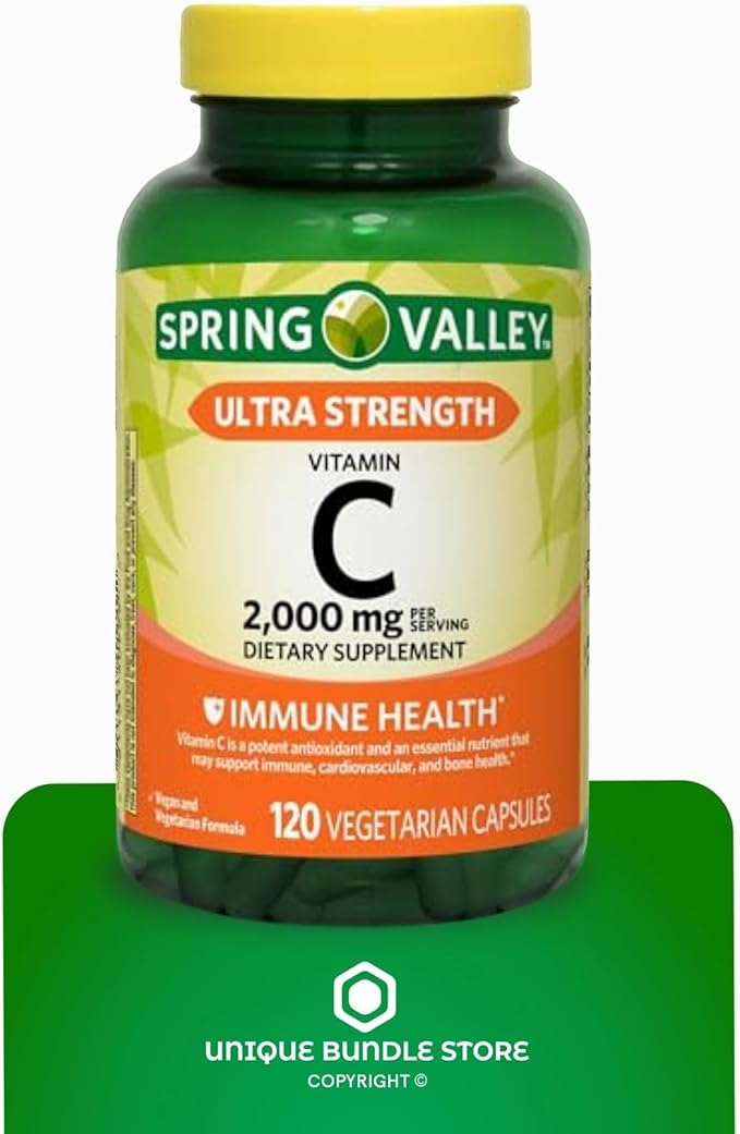 Ultra Strength Vitamin C 2000mg, 120 Capsules - Dietary Supplement (Pack of 3)