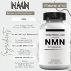 Research Labs Advanced NMN Resveratrol & Betaine (TMG) Longevity Formula – NAD Cellular Energy, Healthy Aging, Metabolic Support – Advanced Science Supplement – Made in USA NAD Supplement Booster