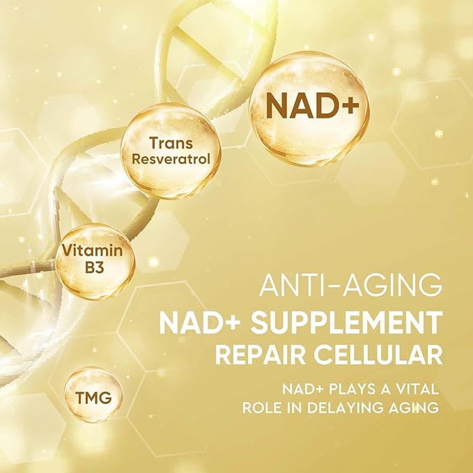 Life Nutrition NAD+ Supplement 2000 mg - 120 Capsules True NAD+ & Resveratrol, NMN Alternative Supports Anti-Aging, Cellular Energy & Repair, Metabolism & Brain Boost for Men & Women