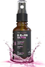 Ideal Infusion B-Bomb Triple B12 Vitamin Liquid Spray: Methylcobalamin, Adenosylcobalamin, Hydroxocobalamin - Nerve Health and Energy Booster- 5000 mcg, Keto, Sugar Free (Organic CinnaPlum)