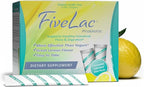 Global Health Trax GHT - FiveLac Lemon Probiotic Powder Drink Mix, Probiotics for Women, Men, Kids - Smooth Digestive Support & Elimination – Relieve Constipation & Gas - 60 Packets, 3.18 Oz, Non-GMO
