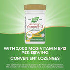 Nature’s Way Vitamin B-12 Lozenges, 2,000 mcg Vitamin B12 per Lozenge, Supports Cellular Energy & Nerve Function*, No Gluten, Vegan, Cherry Flavored, 100 Count (Packaging May Vary)