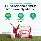 Immunity + Hydration Electrolyte Drink | Elderberry & Zinc Immune Support Hydration Packets | Vitamin C 1000mg | Immune Support Supplement | Emergency Elderberry Vitamin C and Zinc