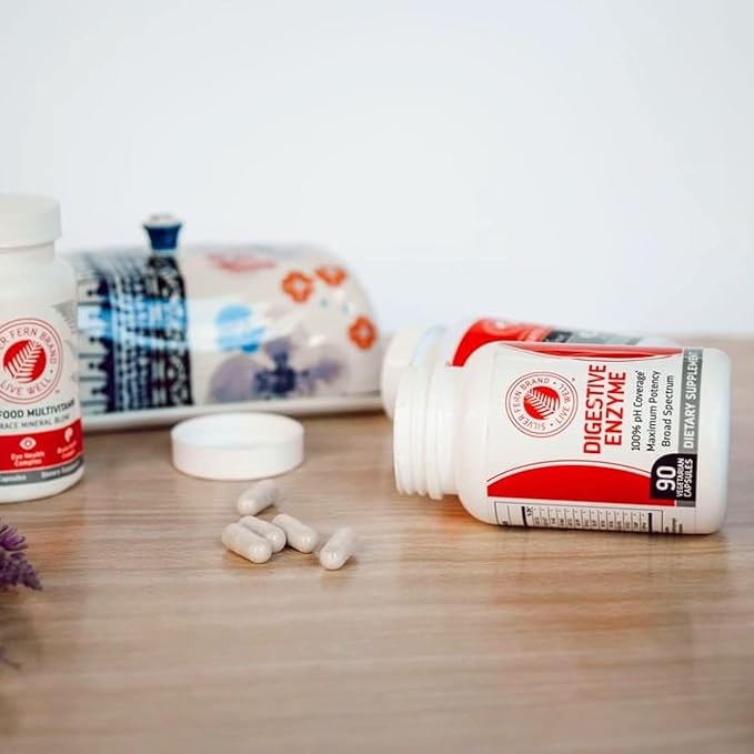 Silver Fern Brand Ultimate Digestive Enzyme Supplement - 4 Bottles - High Potency, Multi Enzyme - Digestive Comfort & Food Tolerance - Amylase, Protease, Cellulase, More