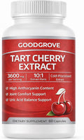 Good Grove Tart Cherry Extract Capsules, GoodGrove Tart Cherry Extract Supplement | 10:1 Extract, 3600mg Strength | Supports Joint Comfort, 60 Count (1)