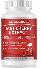 Good Grove Tart Cherry Extract Capsules, GoodGrove Tart Cherry Extract Supplement | 10:1 Extract, 3600mg Strength | Supports Joint Comfort, 60 Count (1)