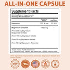 Health Dose Triple Magnesium Complex 1000 mg | L-Threonate, Bisglycinate, Citrate & Malate Blend | Support for Muscle Relaxation, Sleep & Cognitive Function | 120 Capsules | All-in-One Formula (2)