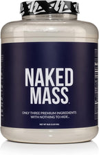 NAKED Mass - Natural Weight Gainer Protein Powder - 8 LB Bulk, NSF Certified, GMO Free, Gluten Free & Soy Free. No Artificial Ingredients - 1,250 Calories per Serving