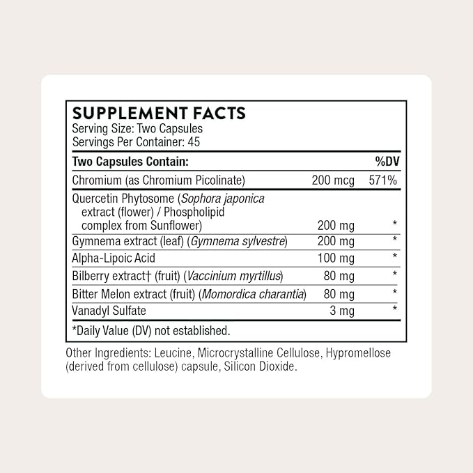 THORNE - Diabenil - Support for Maintaining Health* - with Chromium, ALA, and Quercetin Phytosome - 90 Capsules