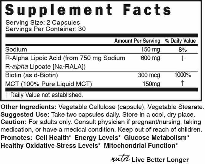 Nature's Fusions Dihydroberberine 200mg (60 Capsules) - R Alpha Lipoic Acid 600mg (60 Capsules) Bundle