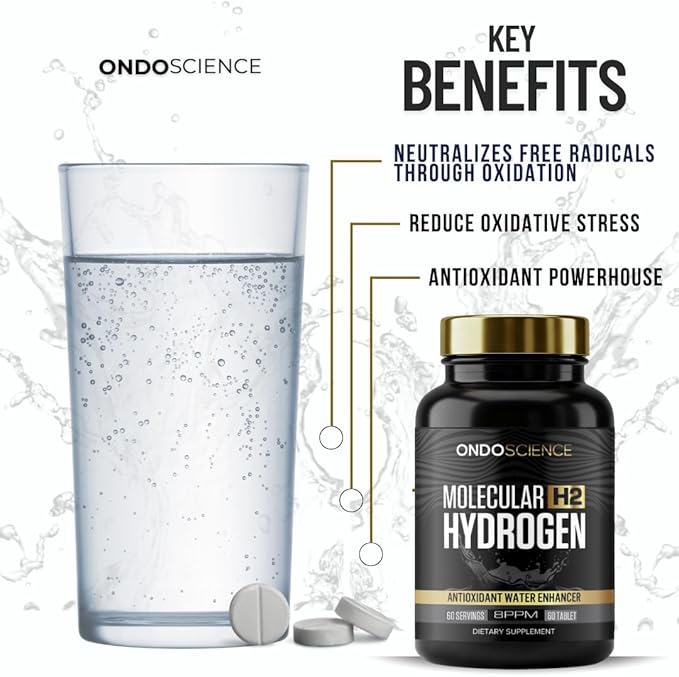 Molecular H2 Hydrogen - Promotes Healthy Aging, Cellular Energy, and Cognitive Function – Made with Elemental Magnesium. Free from GMOs, Gluten, and Soy