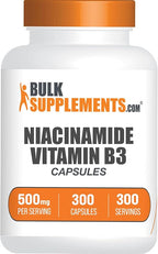 BulkSupplements.com Niacinamide Capsules - Niacinamide Supplement, Vitamin B3 Supplement, Niacinamide 500mg - Gluten Free, 1 Capsule per Serving, 300 Capsules (Pack of 1)
