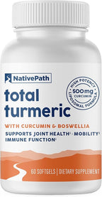 NativePath Turmeric Curcumin with Boswellia – Premium Softgels for Joint Mobility & Wellness – High Absorption, Non-GMO, Gluten-Free, 60 Softgels