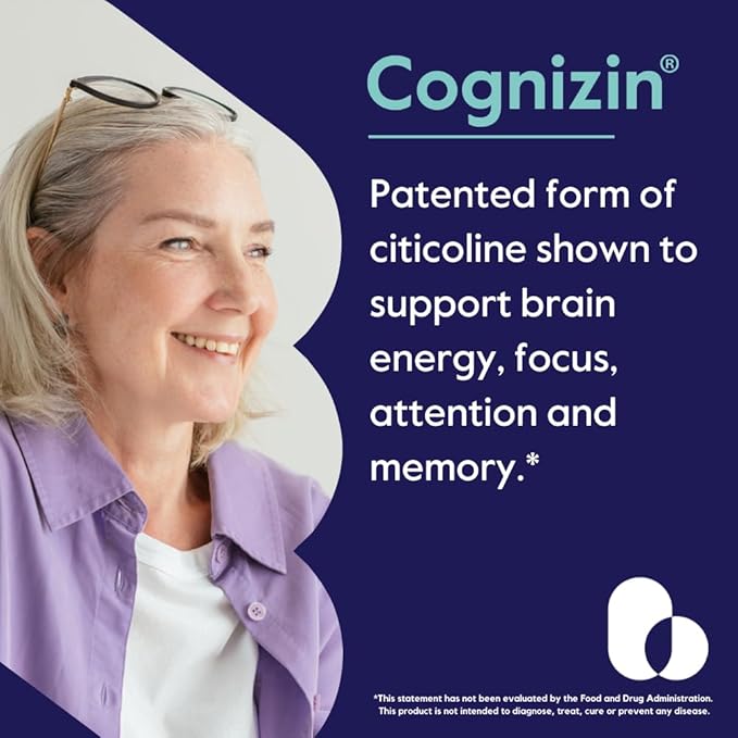 BESTVITE Cognizin Citicoline 500mg (60 Vegetarian Capsules) - Clinically Studied Premium Choline Nootropic - No Stearates - Vegan - Non GMO - Gluten Free - Brain Supplements for Memory and Focus