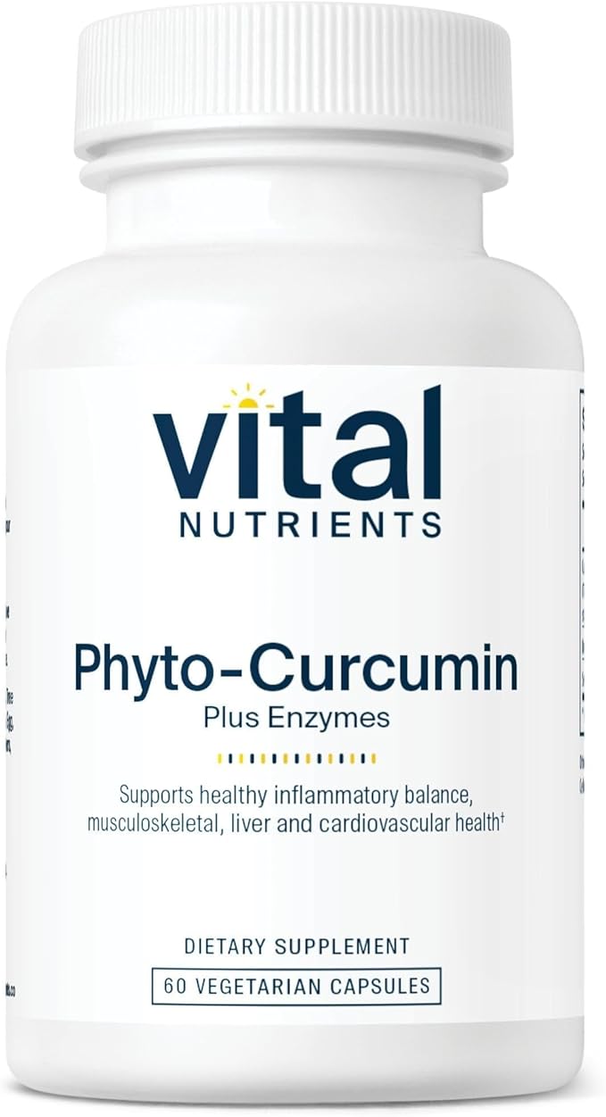 Vital Nutrients Phyto-Curcumin Plus Enzymes - Curcumin Supplements with Phytosome Extract - Support for Muscle, Bone, Liver, and Heart Health* - Gluten, Dairy, Soy Free - 60 Capsules