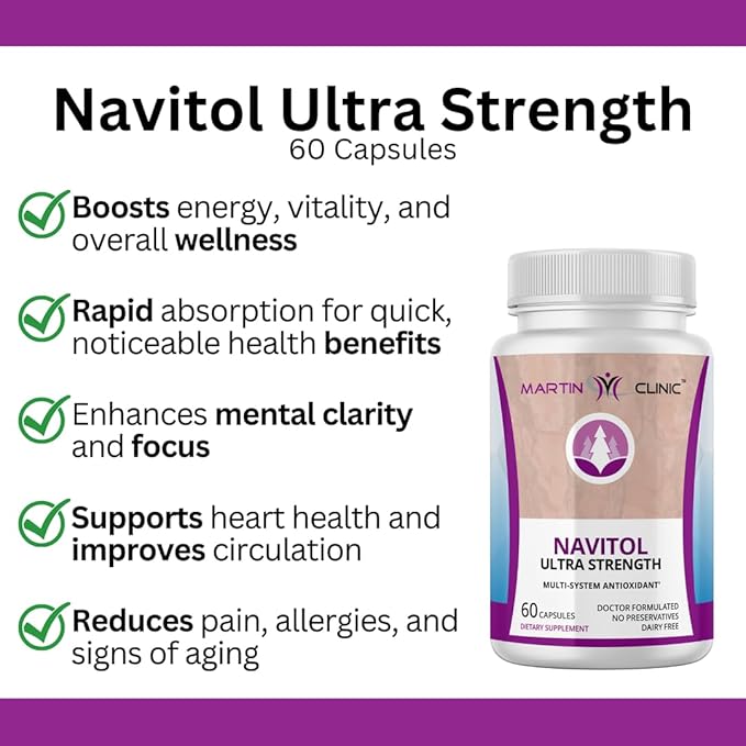 Navitol French Maritime Pine Bark — Daily Energy, Focus & Cognitive Support — Natural Antioxidant for Mental Clarity, Motivation & Everyday Wellness — 60 Capsules