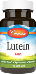 Carlson Lutein 6mg, Vision Support & Eye Health Supplement, Antioxidant Formula with Zeaxanthin, 180 Softgels