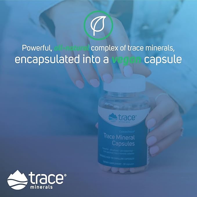 Trace Minerals ConcenTrace Trace Mineral Capsules - ConcenTrace Capsules for Overall Health - Bone Strength, Muscle Recovery & Energy Support - Gluten-Free & Vegan - 90 Count (30 Servings)