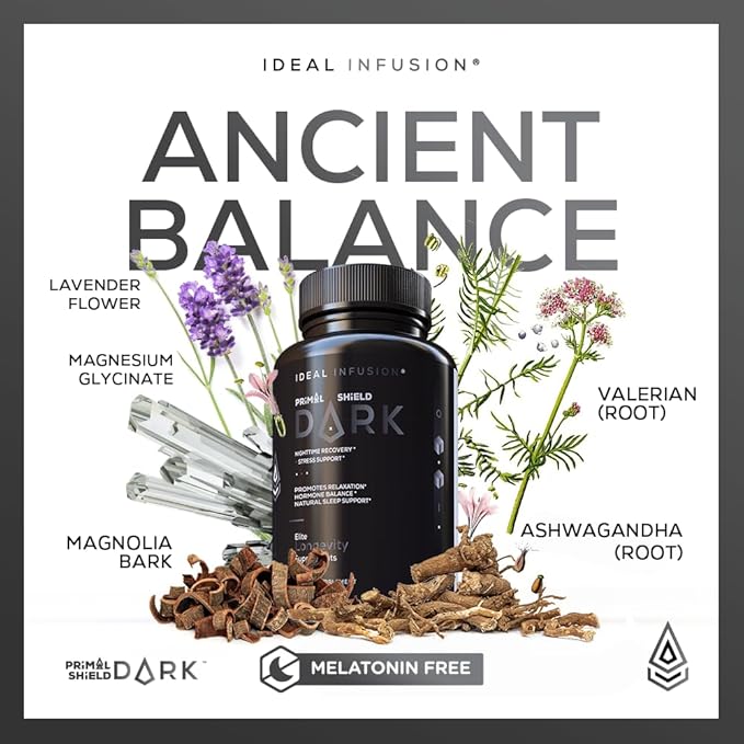 Ideal Infusion Nighttime Muscle Recovery & Deep Sleep Supplement: Stress Support and Hormone Balance - Zinc + Magnesium Glycinate, Ashwagandha KSM-66 - Melatonin-Free (90 Capsules)