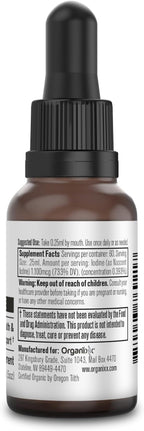 Organixx Iodine Supplement, Organic Nascent Liquid Drops, Pure Iodine Concentrate for Men and Women, Gluten Free, Vegan, Non GMO, American Made, 15 ML, 60 Servings