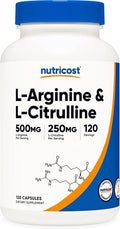 Nutricost L-Arginine L-Citrulline Complex 750mg, 120 Capsules - Non-GMO