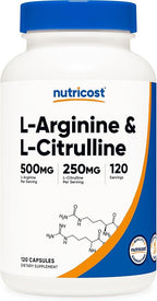 Nutricost L-Arginine L-Citrulline Complex 750mg, 120 Capsules - Non-GMO
