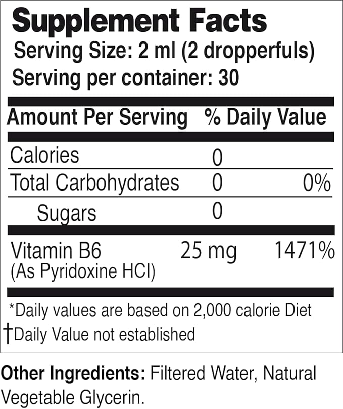 Life Solutions Vitamin B6 Pyridoxine HCI - B Vitamins Supplement, B6 Vitamins 25mg,- Essential B6 Supplement for Metabolism, Energy, and Nervous System Support 2oz Liquid Dropper