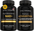 Vital Vitamins NAD+ 30 ct + Astaxanthin 60 ct