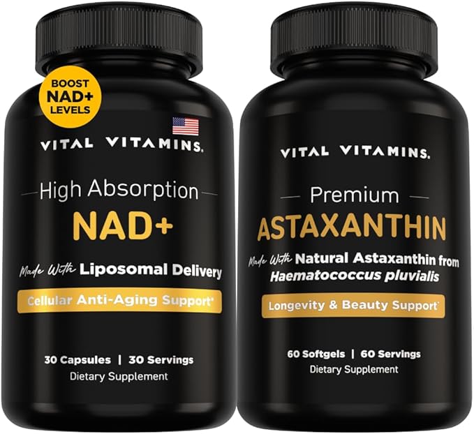 Vital Vitamins NAD+ 30 ct + Astaxanthin 60 ct