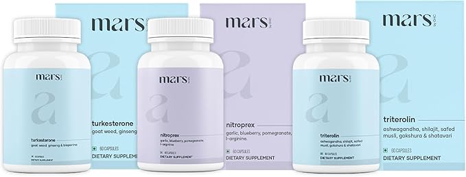 mars by GHC PowerEdge Combo | Triterolin, NitroPrex & Turkesterone Capsules for Energy Support, Strength, Endurance, Circulation & Daily Vitality | Pack of 1