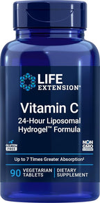 Life Extension Vitamin C 24-Hour Liposomal Hydrogel Formula, 90 Vegetarian Tablets
