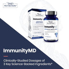 1MD Nutrition ImmunityMD - Immune Health Probiotic | Potent, Doctor-Selected Probiotic Strains with Prebiotic - Promote Overall Immune System Strength, Reduce Everyday Stress | 60 Capsules