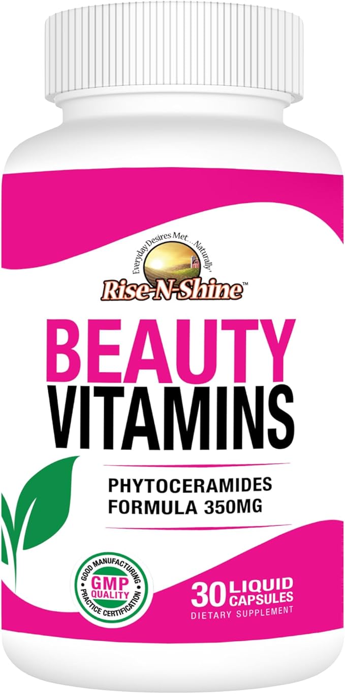 Rise-N-Shine Beauty Vitamins - with Phytoceramides to Support Hydrated, Glowing, Youthful-Looking Skin 30 Day Supply