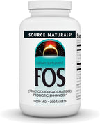 Source Naturals FOS 1000 mg Fructooligosaccharides Probiotic Enhancer - 200 Tablets