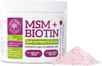 Qhemet Biologics MSM + Biotin Hair Nutrient Drink Mix - Vitamins Powder to Support Lush Volume - Bamboo Silica & Vitamins D3 + B12 for Hair Health - Jumpstart Your Hair Growth Journey (8.5 oz)