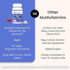 EZ Melts Multivitamin + Iron - Daily Multivitamin for Women & Men - Supports Healthy Energy Levels & Antioxidant Protection - Non-GMO & Vegan - Tropical Cherry - 120 Dissolvable Tablets (60 Servings)