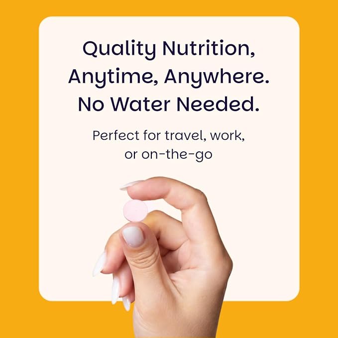 EZ Melts Vitamin C - Daily Vitamin for Antioxidant & Immune Support - No Artificial Flavors - Non-GMO & Sugar-Free - Orange Citrus - 60 Dissolvable Tablets (30 Servings)