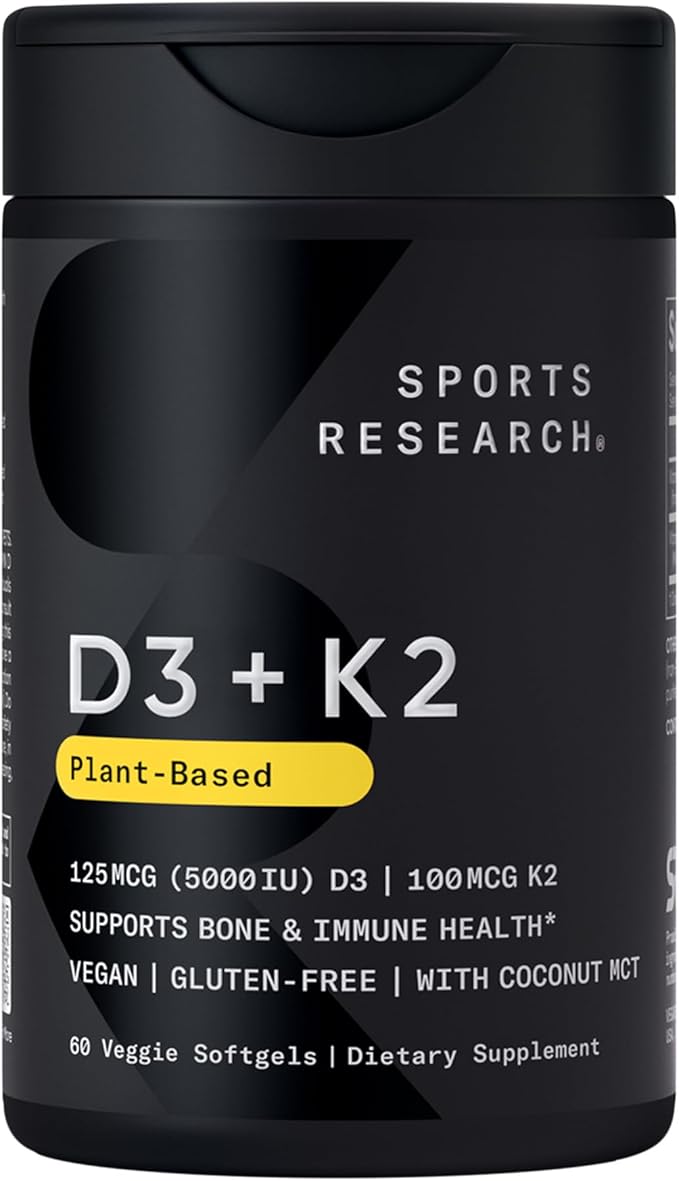 Sports Research Skin Health Bundle - Vitamin D3 K2 with Coconut Oil, Vegan Biotin 10,000mcg with Coconut Oil & Phytoceramides 350mg per Softgel Plant Derived Ceramides for Healthy Skin and Hydration