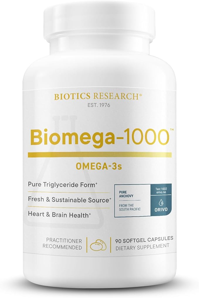 Biotics Research Biomega-1000™ Omega 3 Fish Oil With EPA 529mg / DHA 353mg– Omega-3 Fatty Acids 1000 mg- Highly Concentrated Fish Oil 90 Days Servings–Supports Immune, Brain & Heart Health–90 Softgels