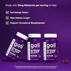 Goli Nutritional Supplement, Extra Strength Sleep Gummy 10mg Melatonin - 150 Count - Gluten-Free, Vegan, Non-GMO, and Gelatin-Free