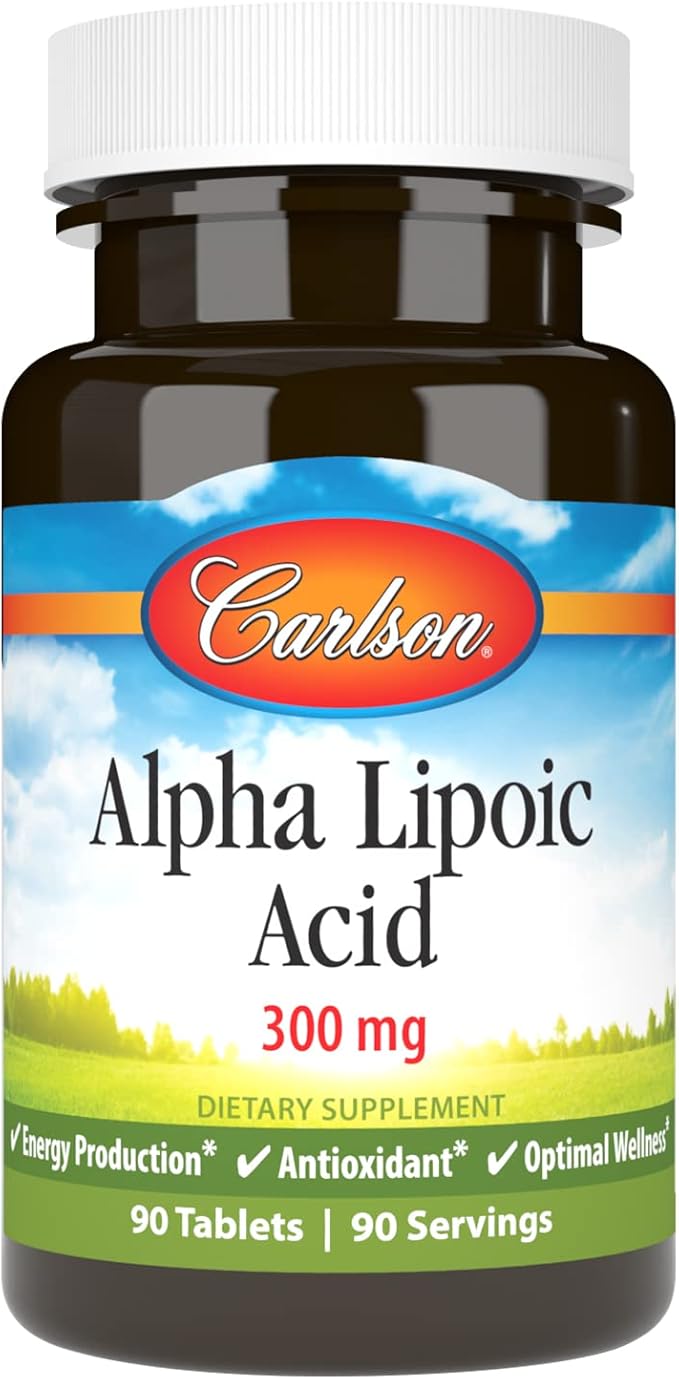 Carlson - Alpha Lipoic Acid, 300 mg, Promotes Energy Production, 90 Tablets