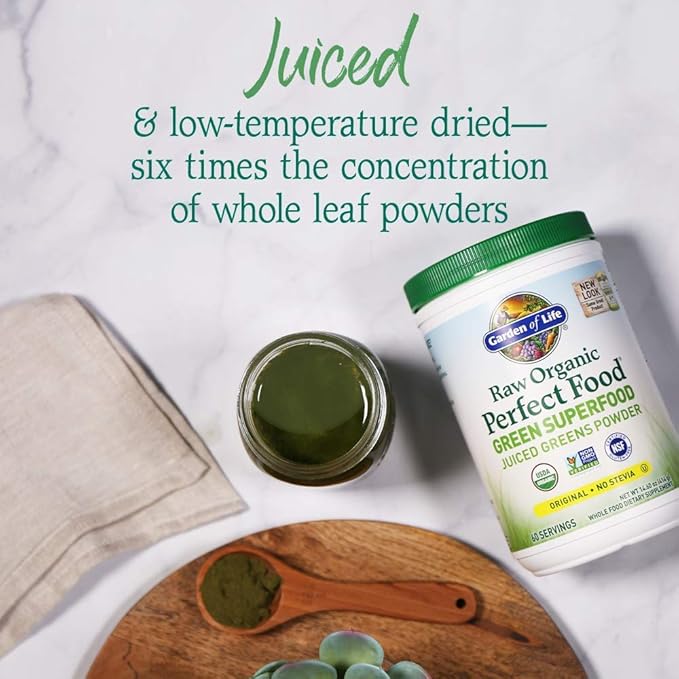Garden of Life Super Greens Powder Smoothie & Mix, Probiotics & Digestive Enzymes, Organic Superfoods Nutrition Fruit and Vegetables for Women & Men Energy, Original, 60 Servings, (Pack of 2)