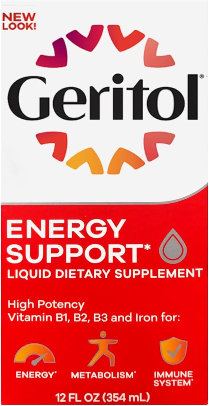 Geritol Liquid Energy Support B-Vitamins,12 Fl Oz (Pack of 2)