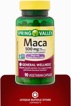Unique Bundle Store Maca 500mg – 90 Vegetarian Capsules, Organic Maca Root Supplement, Dietary Supplement for General Wellness, Non-GMO, Gluten-Free, 500 mg Maca per Capsule (Pack of 2)