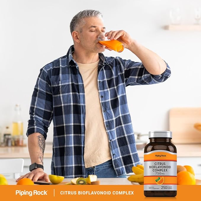 Piping Rock Citrus Bioflavonoids Complex | 750 mg | 250 Caplets | Non-GMO, Gluten Free Supplement